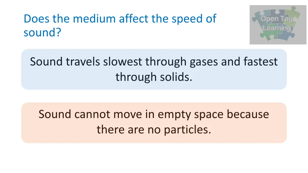 does the medium affect the speed of sound 2