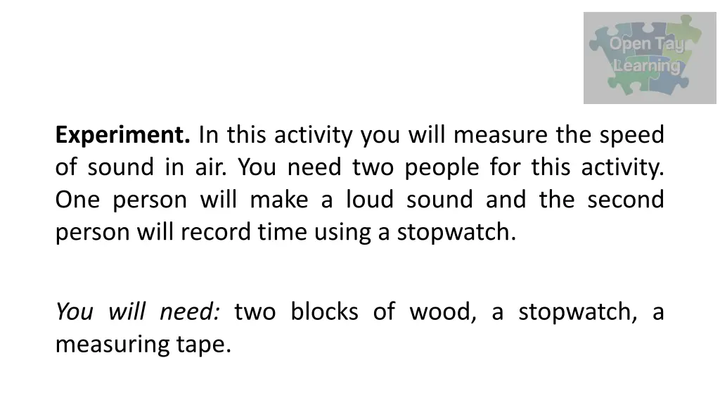 experiment in this activity you will measure