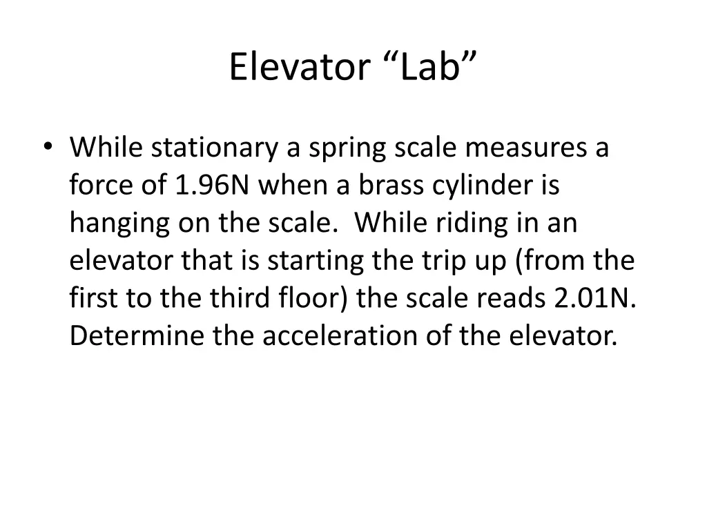 elevator lab