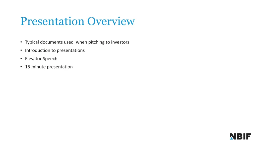 presentation overview