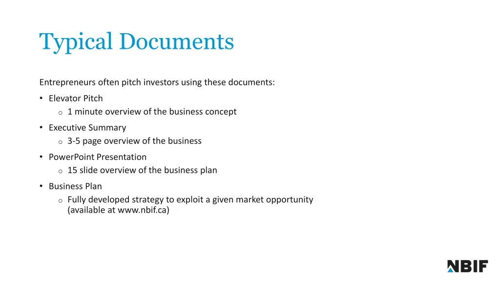 typical documents