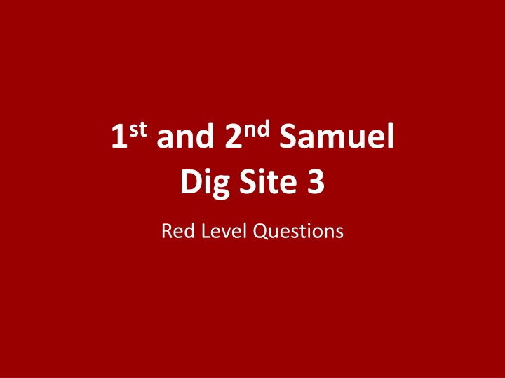 1 st and 2 nd samuel dig site 3