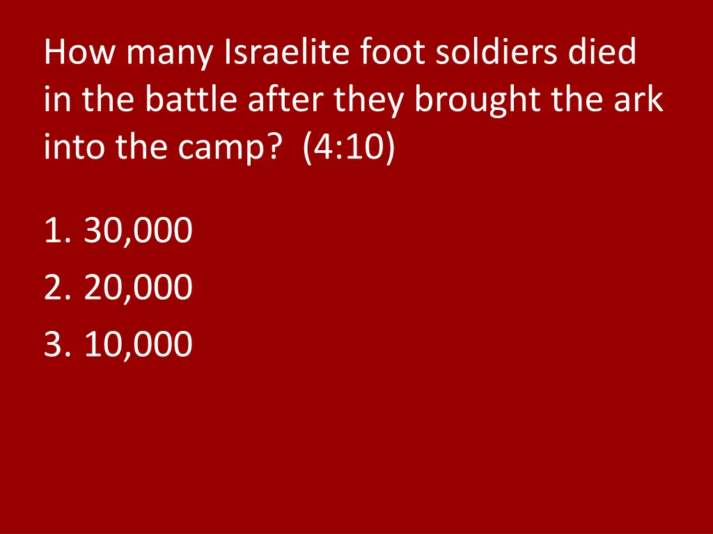 how many israelite foot soldiers died