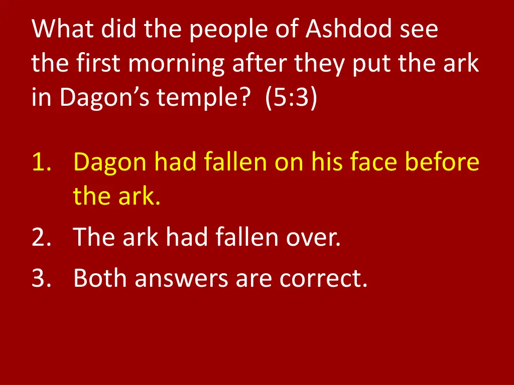 what did the people of ashdod see the first 1