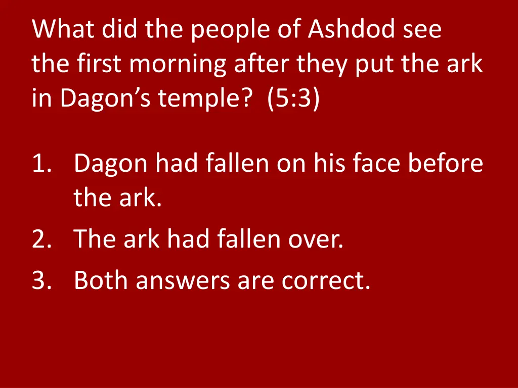 what did the people of ashdod see the first