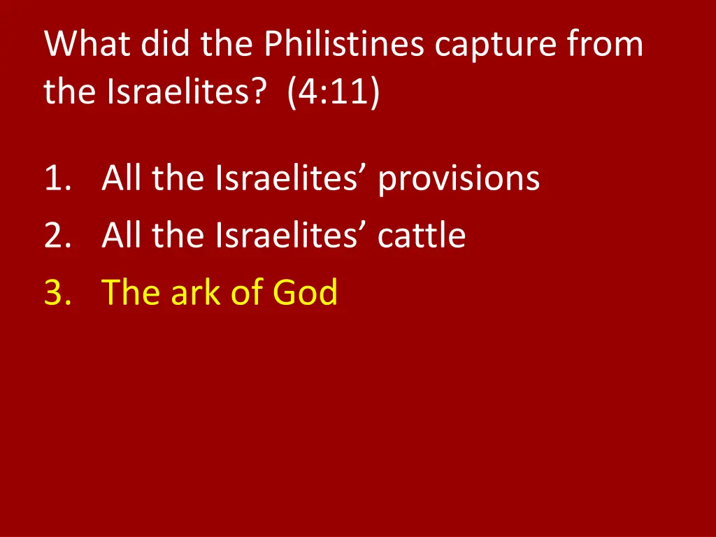 what did the philistines capture from 1