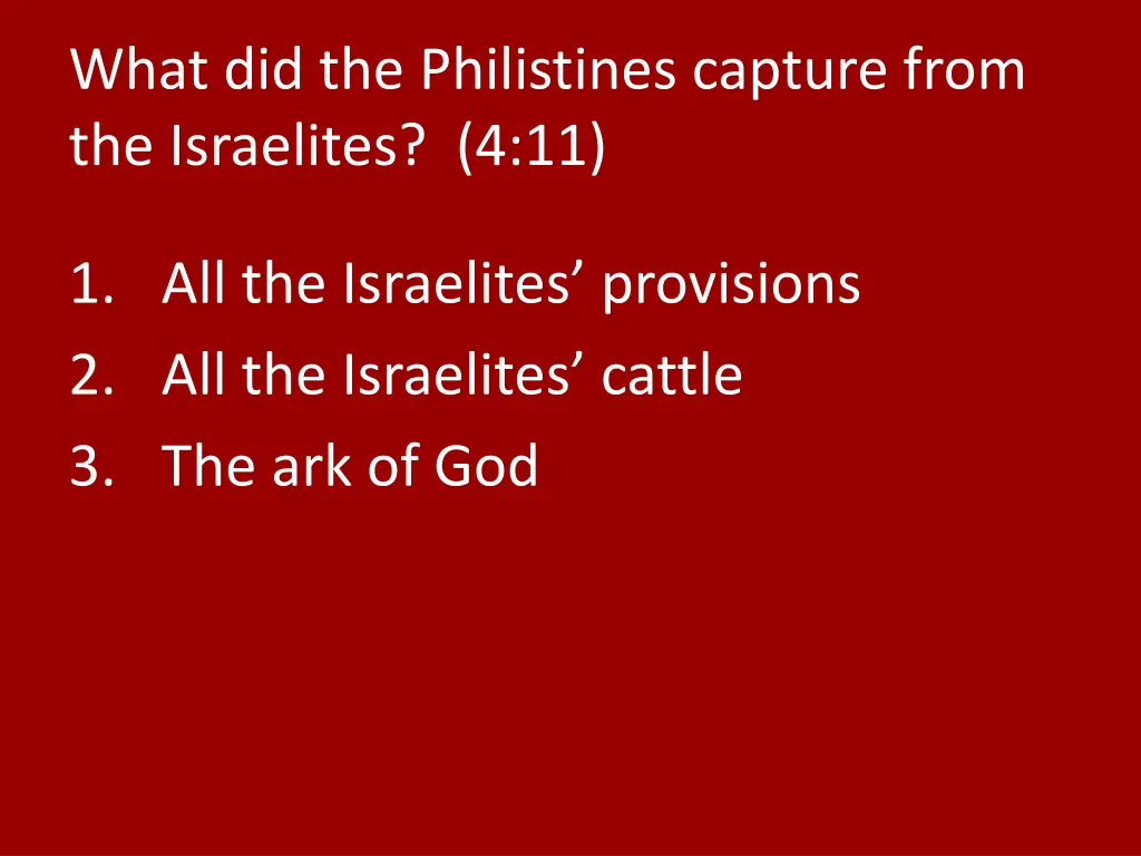 what did the philistines capture from