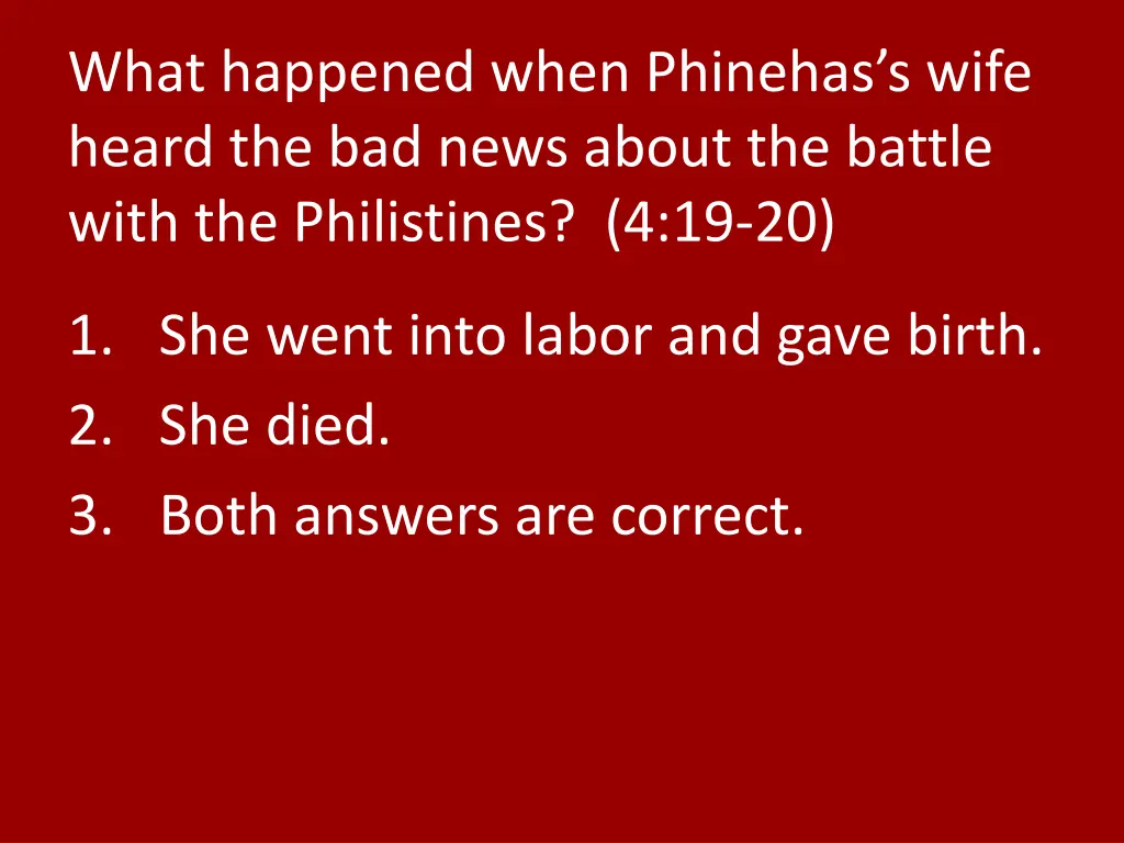 what happened when phinehas s wife heard