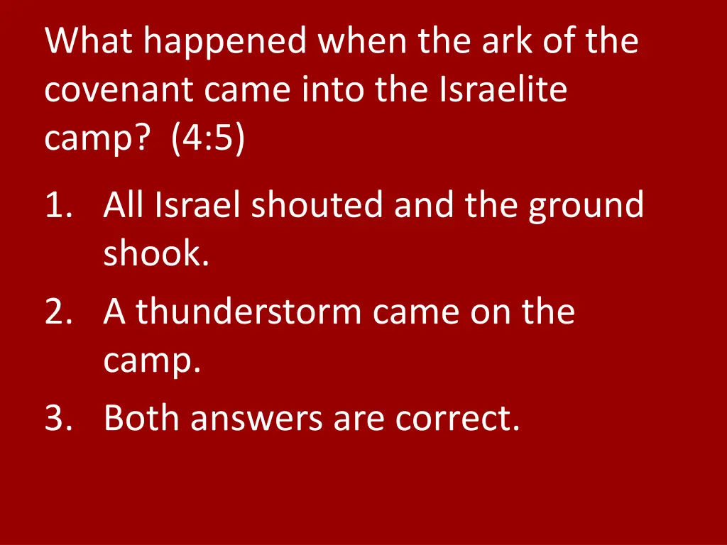 what happened when the ark of the covenant came