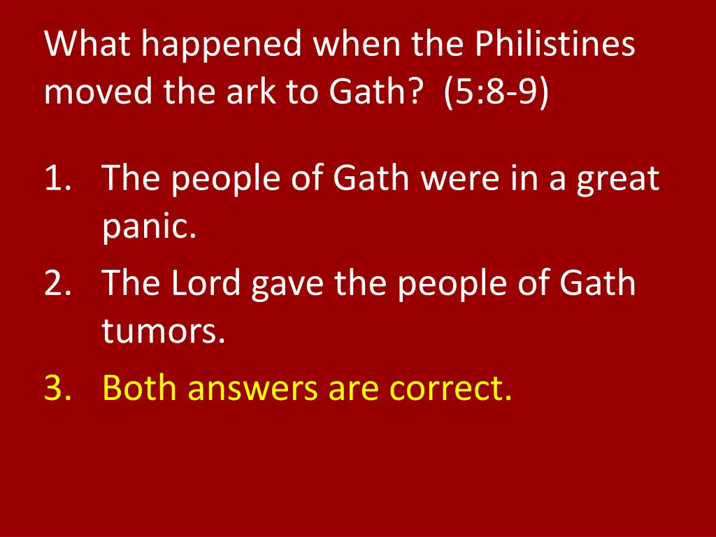 what happened when the philistines moved 1