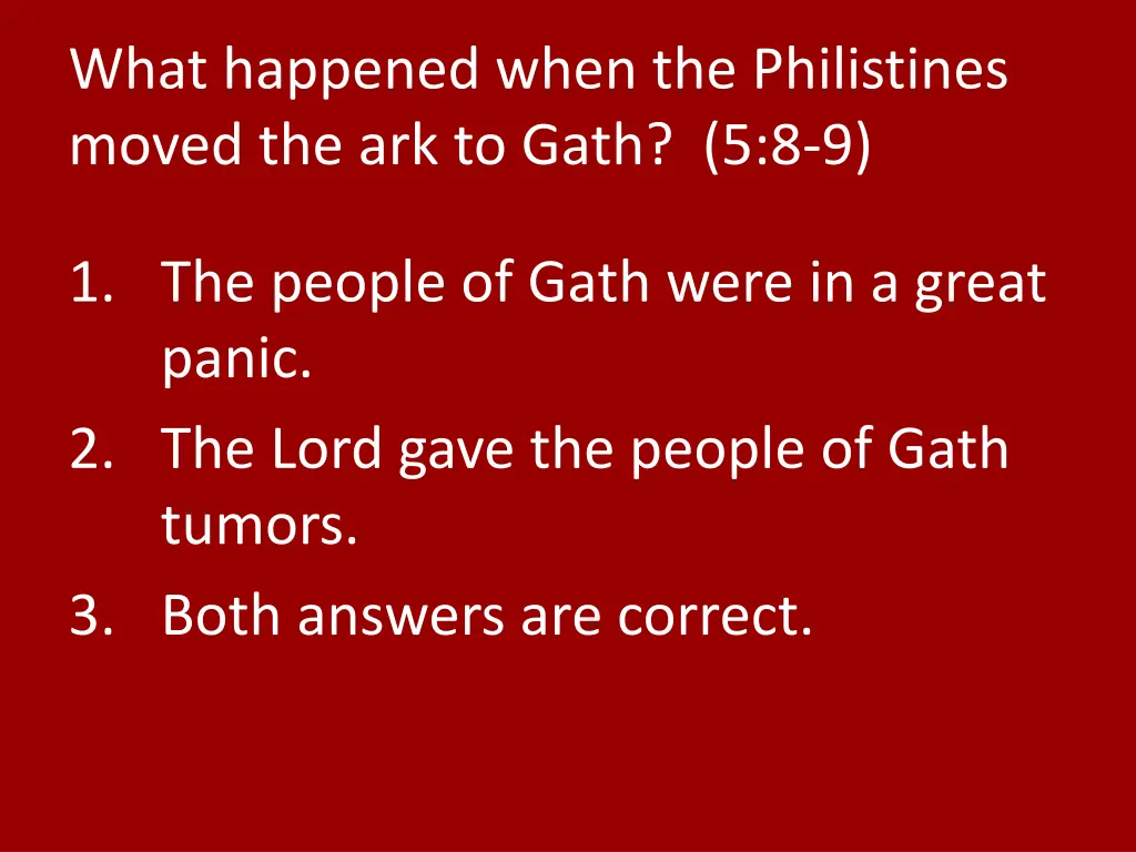 what happened when the philistines moved