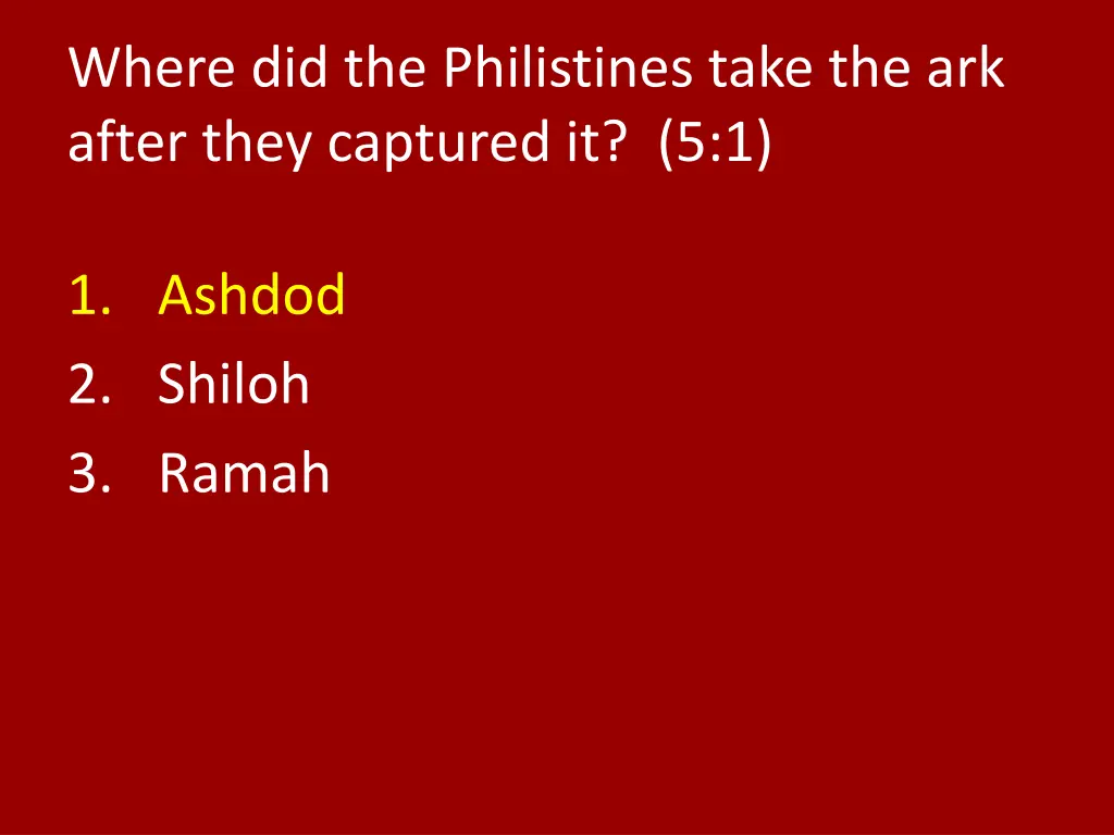 where did the philistines take the ark after they 1