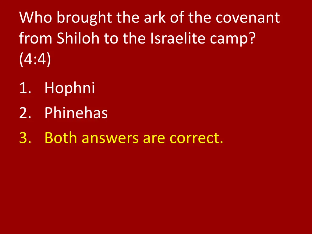 who brought the ark of the covenant from shiloh 1