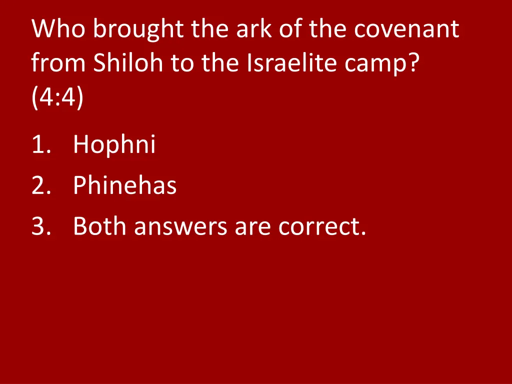 who brought the ark of the covenant from shiloh