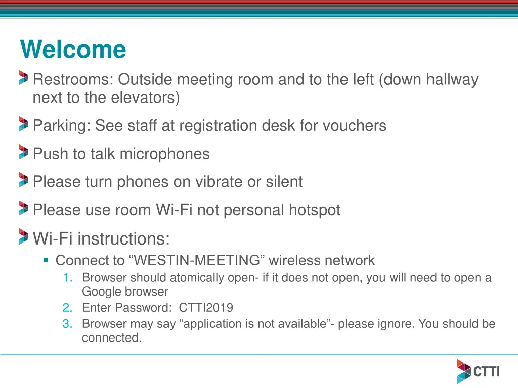 welcome restrooms outside meeting room