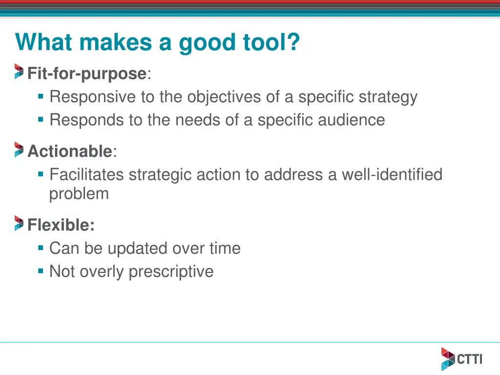 what makes a good tool fit for purpose responsive