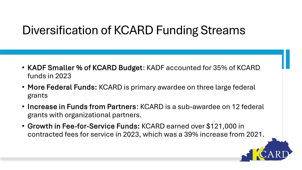 diversification of kcard funding streams