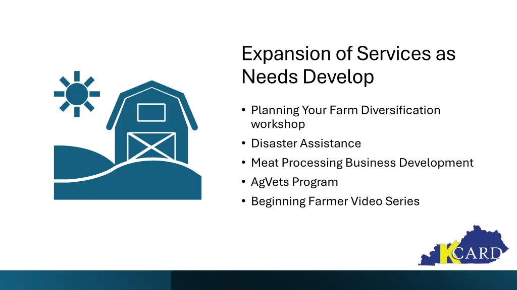 expansion of services as needs develop