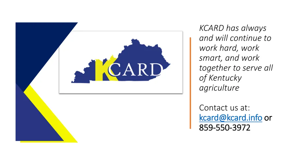 kcard has always and will continue to work hard