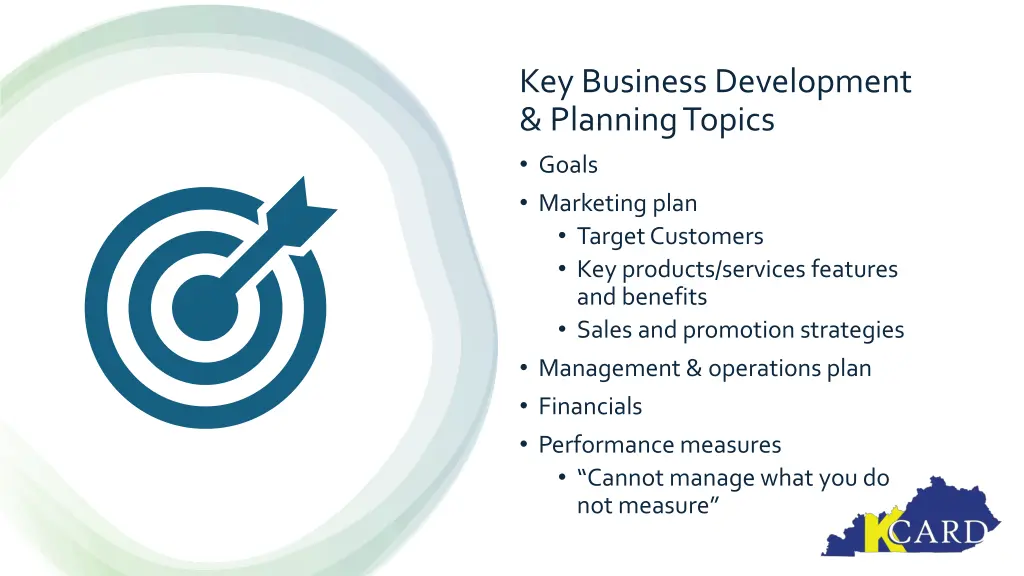 key business development planning topics goals