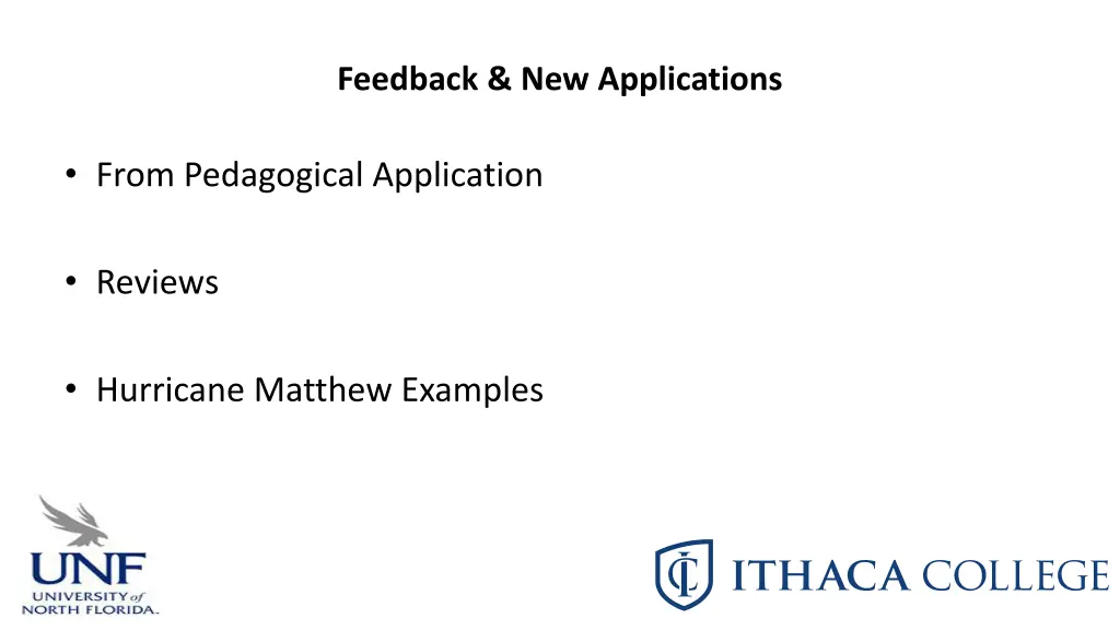 feedback new applications