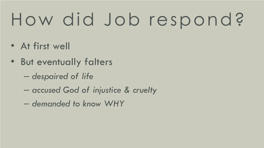 how did job respond 1
