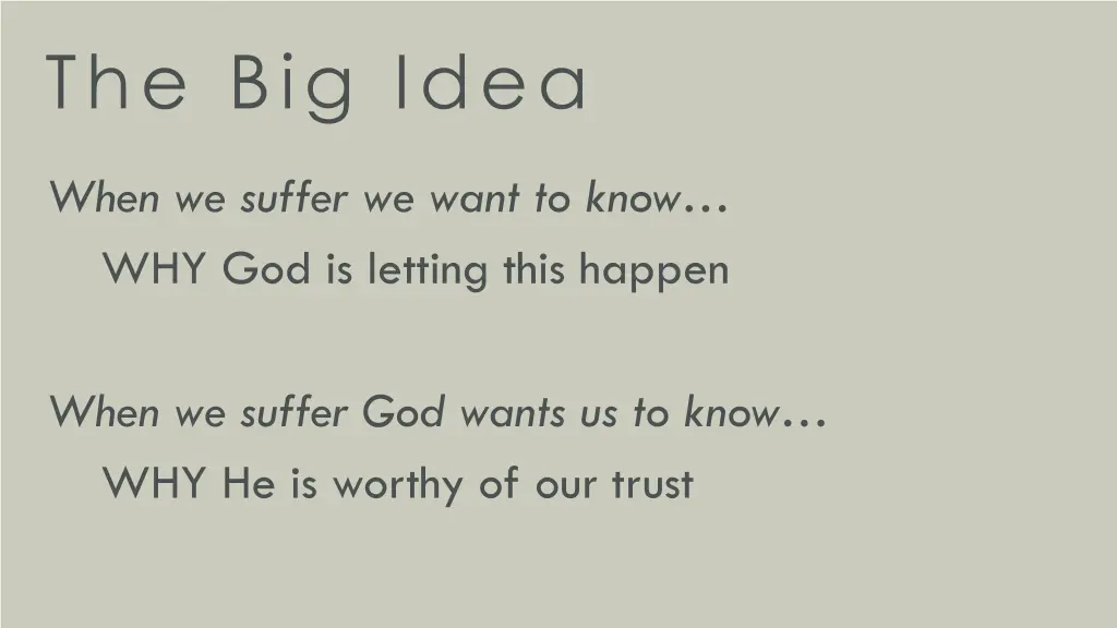 the big idea