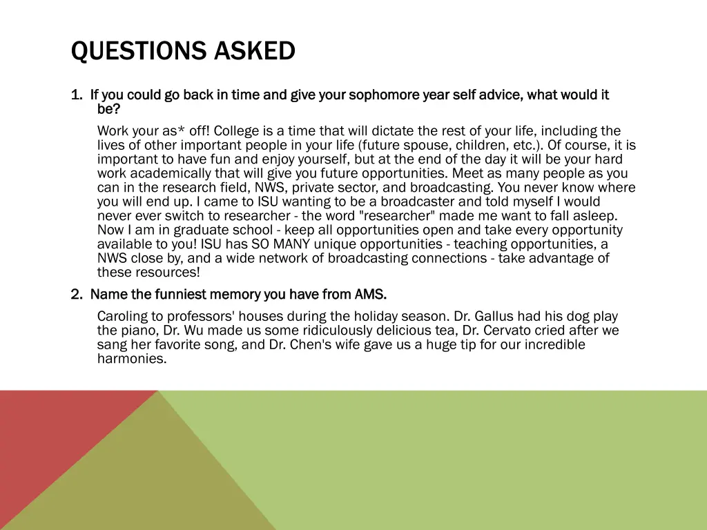 questions asked