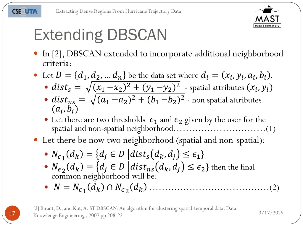 extracting dense regions from hurricane 16