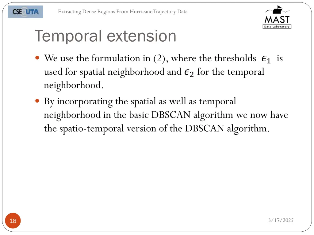 extracting dense regions from hurricane 17