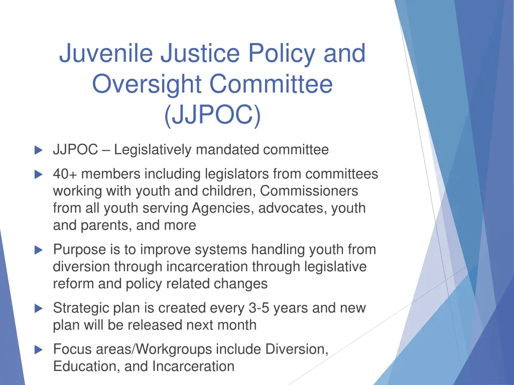 juvenile justice policy and oversight committee
