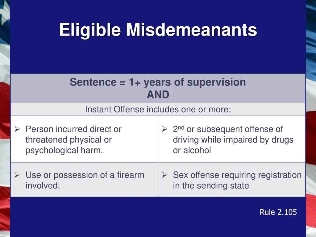 eligible misdemeanants