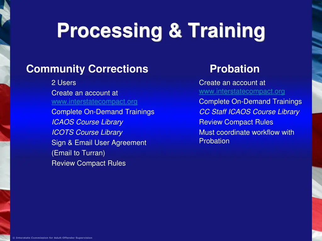 processing training