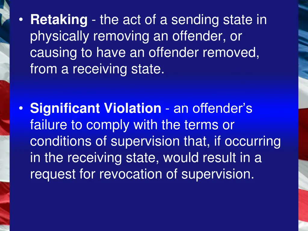 retaking the act of a sending state in physically