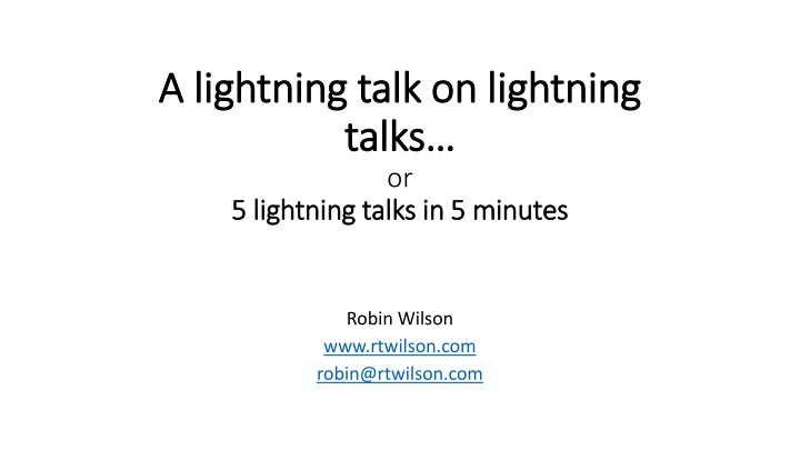 a lightning talk on lightning a lightning talk