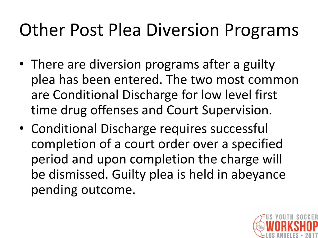 other post plea diversion programs