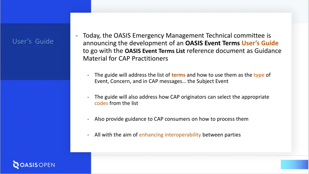today the oasis emergency management technical