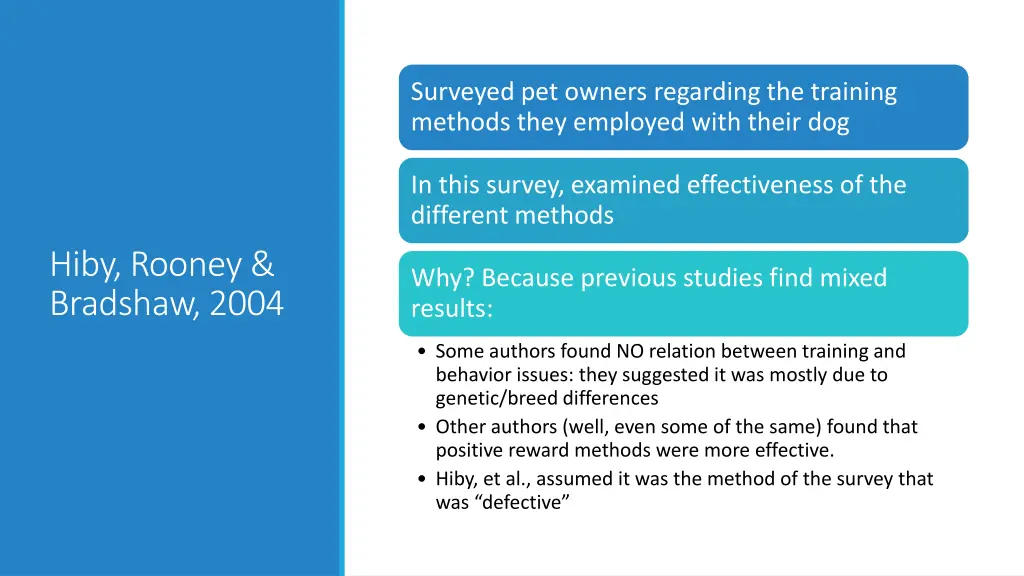 surveyed pet owners regarding the training