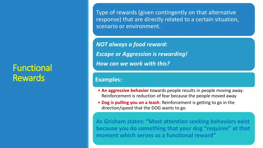 type of rewards given contingently on that