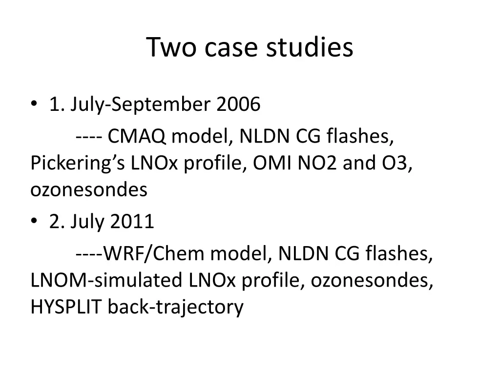 two case studies