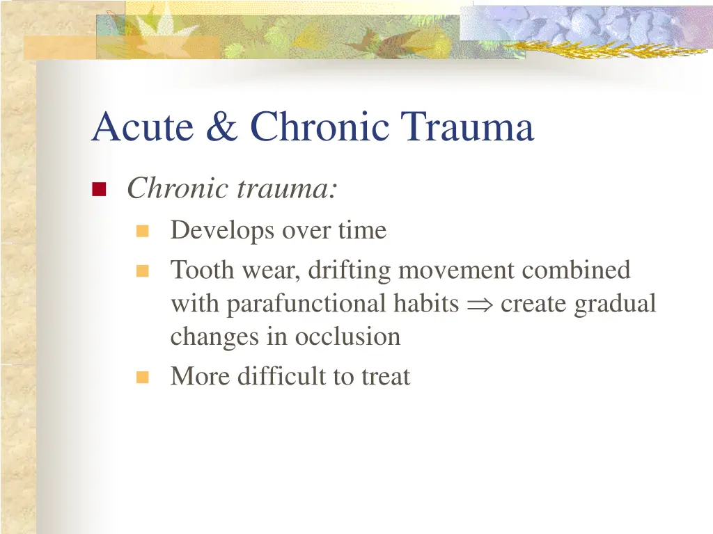 acute chronic trauma