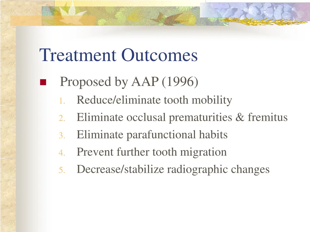 treatment outcomes