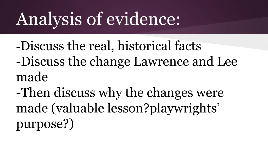 analysis of evidence