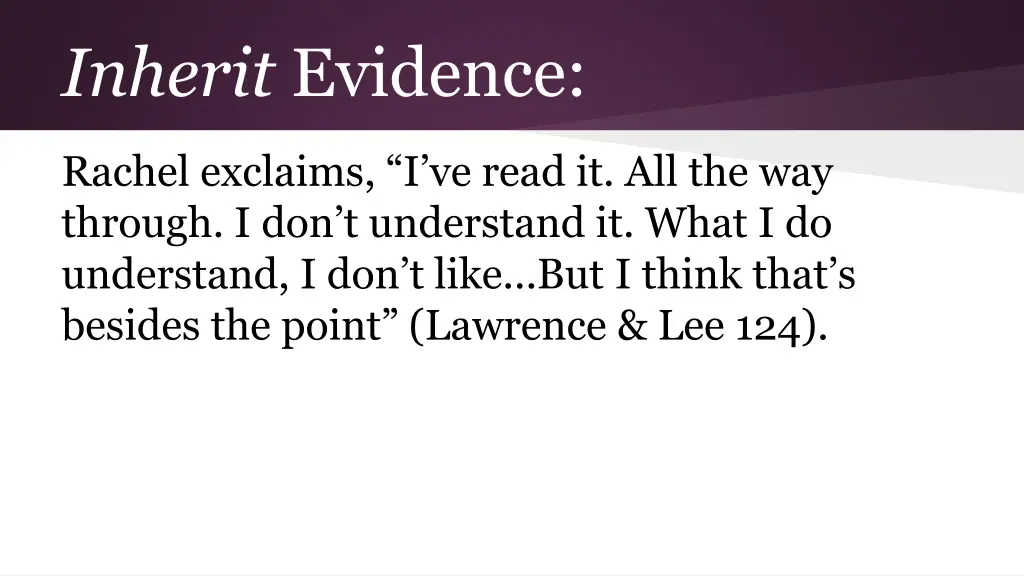 inherit evidence 1