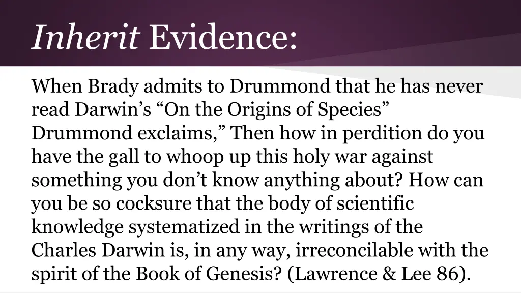 inherit evidence