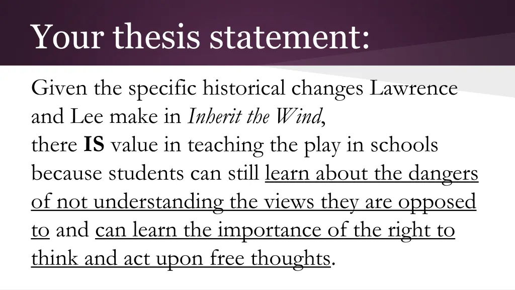 your thesis statement