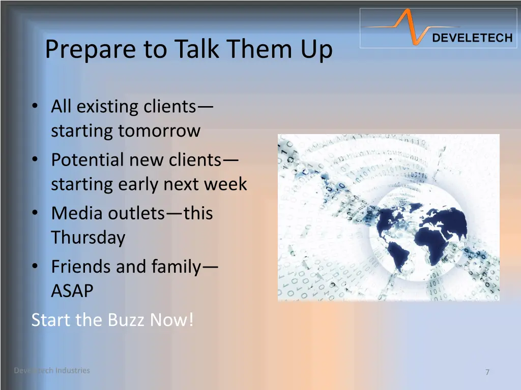 prepare to talk them up