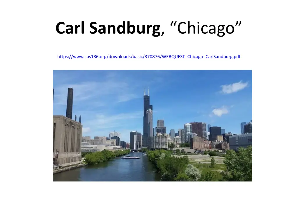 carl sandburg chicago