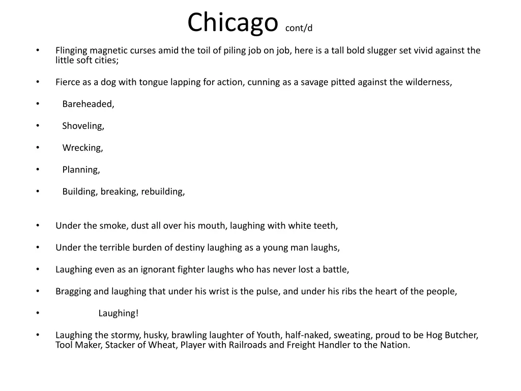 chicago cont d