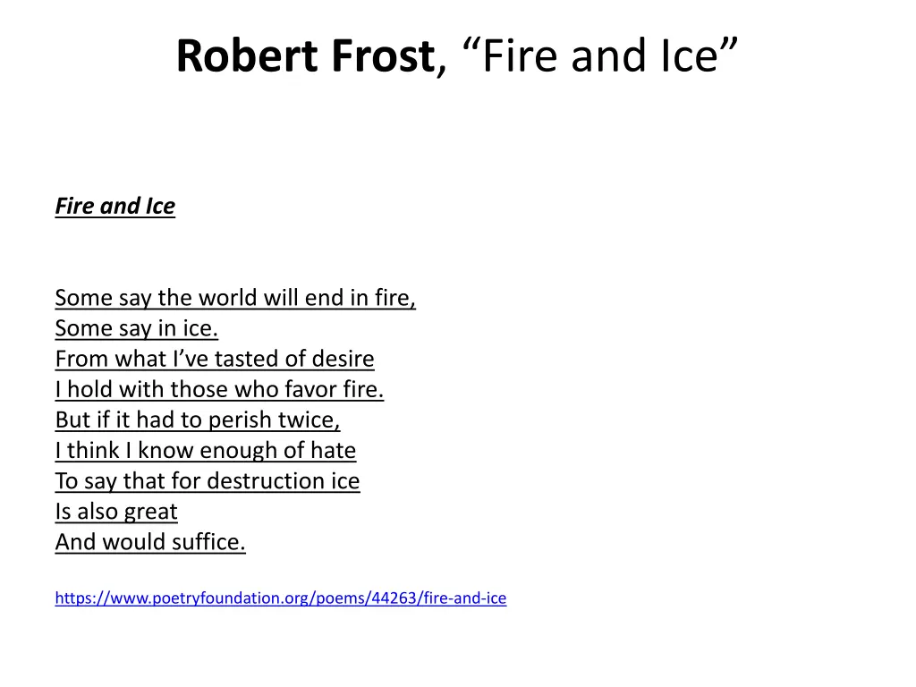 robert frost fire and ice